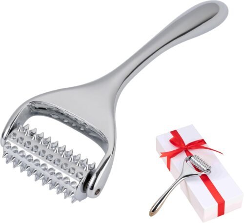 SOOTHESOUL Acupuncture Massage Roller, Trigger Points Massage Tool, Pain Relief and Stress Relaxing Massager for Muscle,Scalp, Hand,Neck, Arm, Foot, Face, Silver