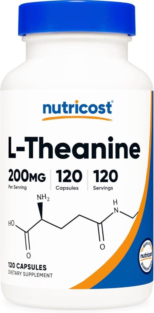 Nutricost L-Theanine 200mg, 120 Capsules, Double Strength – Non-GMO, Gluten Free