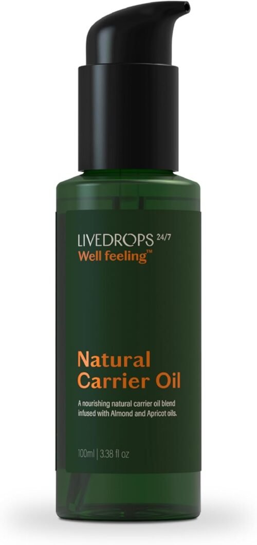 Livedrops 24/7 Natural Carrier Oil – Nourishing, lightweight and odorless – High in Vitamin E – Crafted in France- Pure & Natural – Vegan – Aromatherapy – Mix with essential oils for skin application