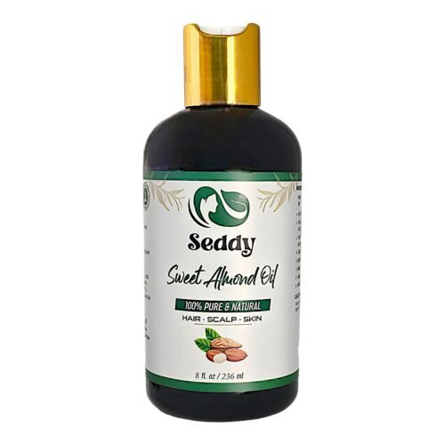 Seddy Sweet Almond Oil – 100% Pure & Natural Carrier Oil for Skin, Face, Hair, Soap Making, Essential Oils & Aromatherapy – Premium Moisturizer & Softener, Hexane-Free – 8 Fl. Oz