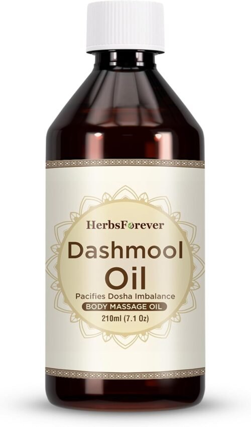 Dashmula Oil | Ayurvedic Massage Oil for Vata Balance, Non-GMO | Vegan, Natural Herbal Formula, Soothes & Nourishes Skin | Traditional Remedy, 7.11 fl oz (210 ml)