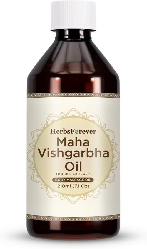 Maha Vishgarbha Oil Authentic Ayurvedic Massage Oil Supports Blood Circulation Improves Joint and Ligament Health Cold Pressed Premium Oil Non GMO, 7.1 fl oz