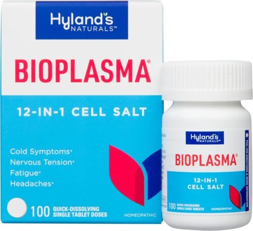Hyland’s Bioplasma Cell Salts Tablets, Natural Homeopathic Combination of Cell Salts Vital to Cellular Function, For Cold Symptoms, Nervous Tension, Fatigue and Headaches, 100 Count